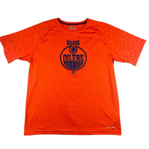 Majestic Edmonton Oilers NHL CoolBase Tee Shirt Crewneck T-Shirt Size LARGE